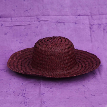Burgundy Straw Hat