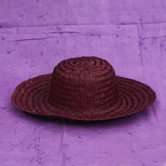Burgundy Straw Hat