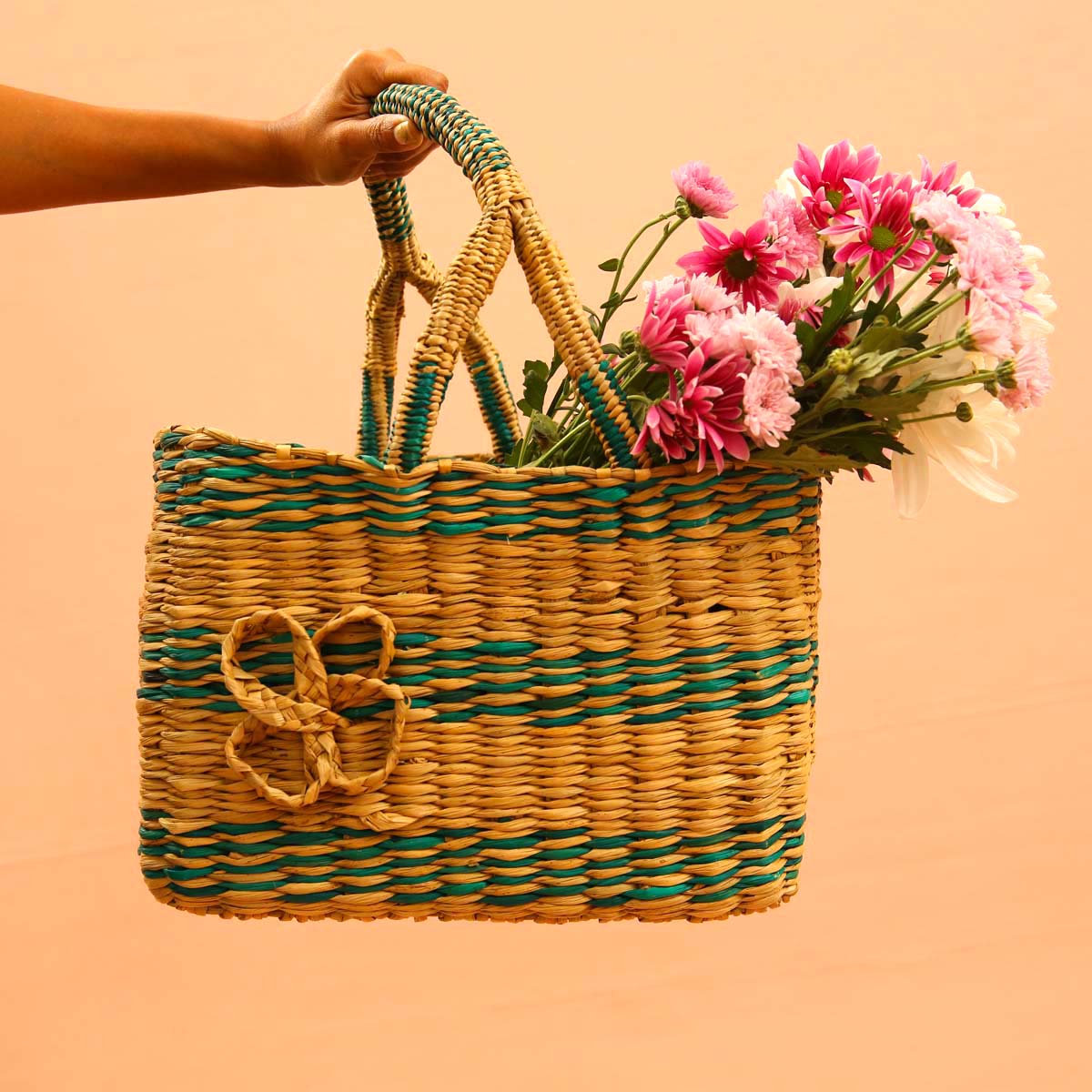 Turq Reed Bread Basket