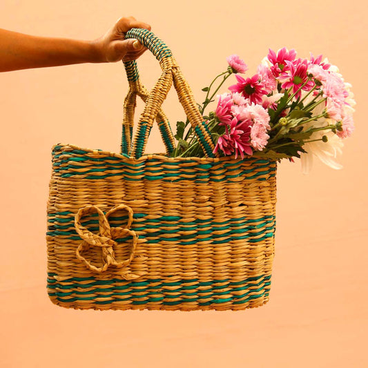 Turq Reed Bread Basket