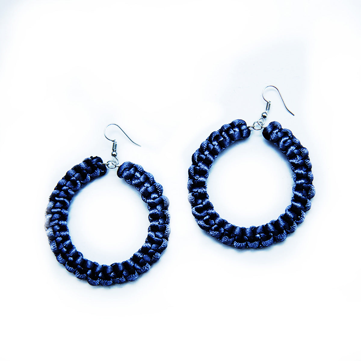 Navy Hoop Earrings