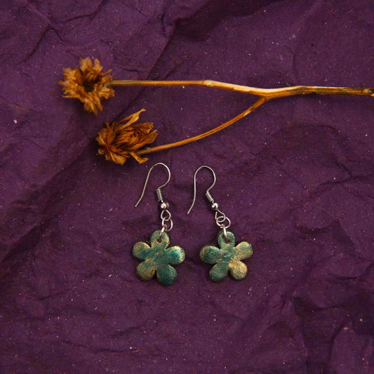 Shimmery Floral Terracotta Earrings