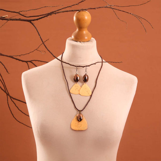 Ivory Triangle Resin Jewellery Set