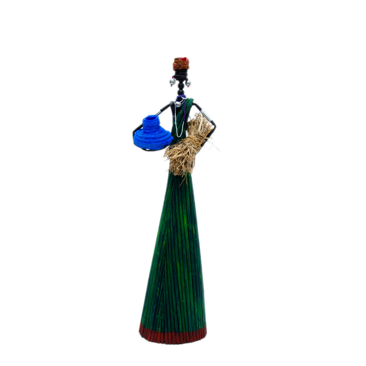 Emerald Saree Paper Figurine