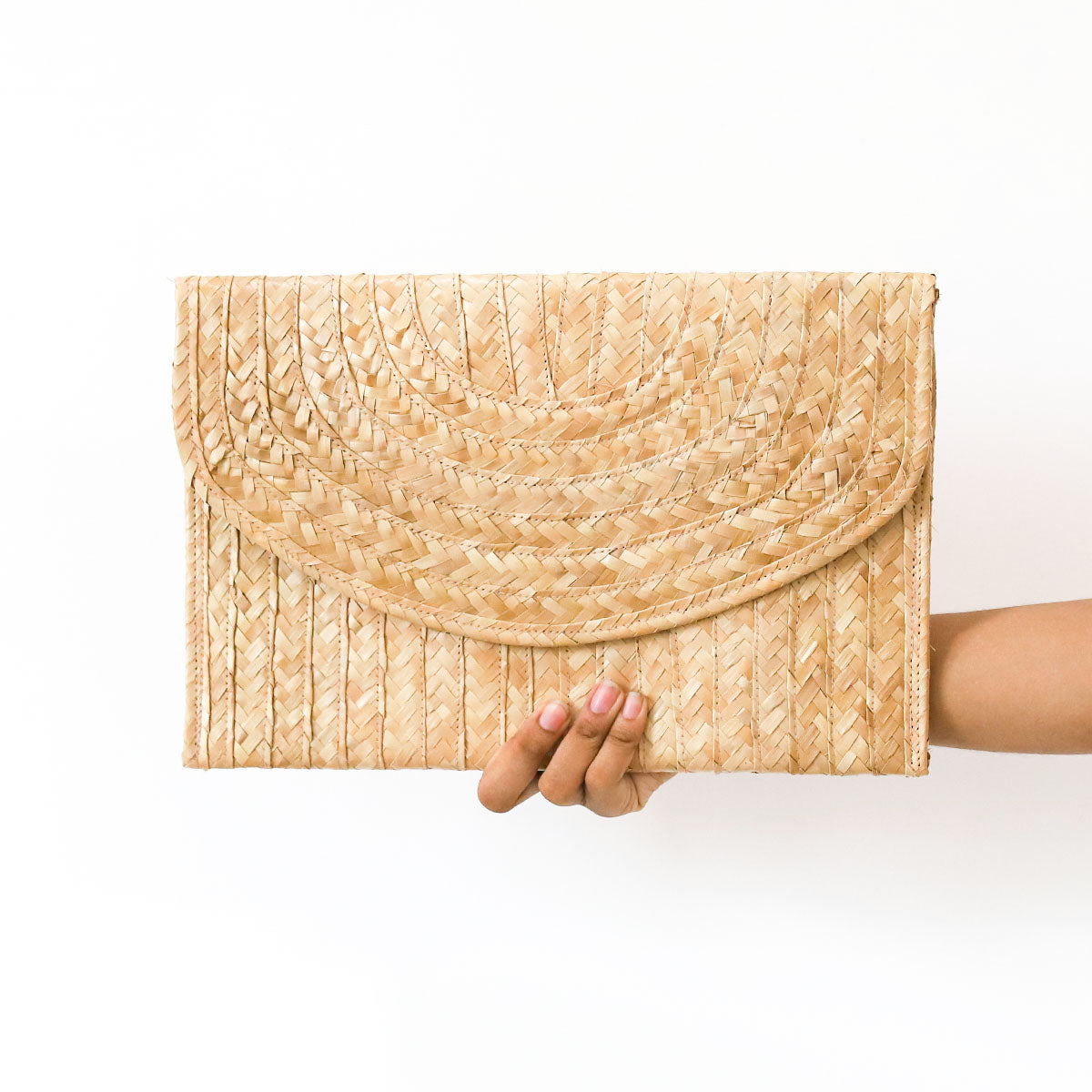 Natural Large Palmyrah Clutch