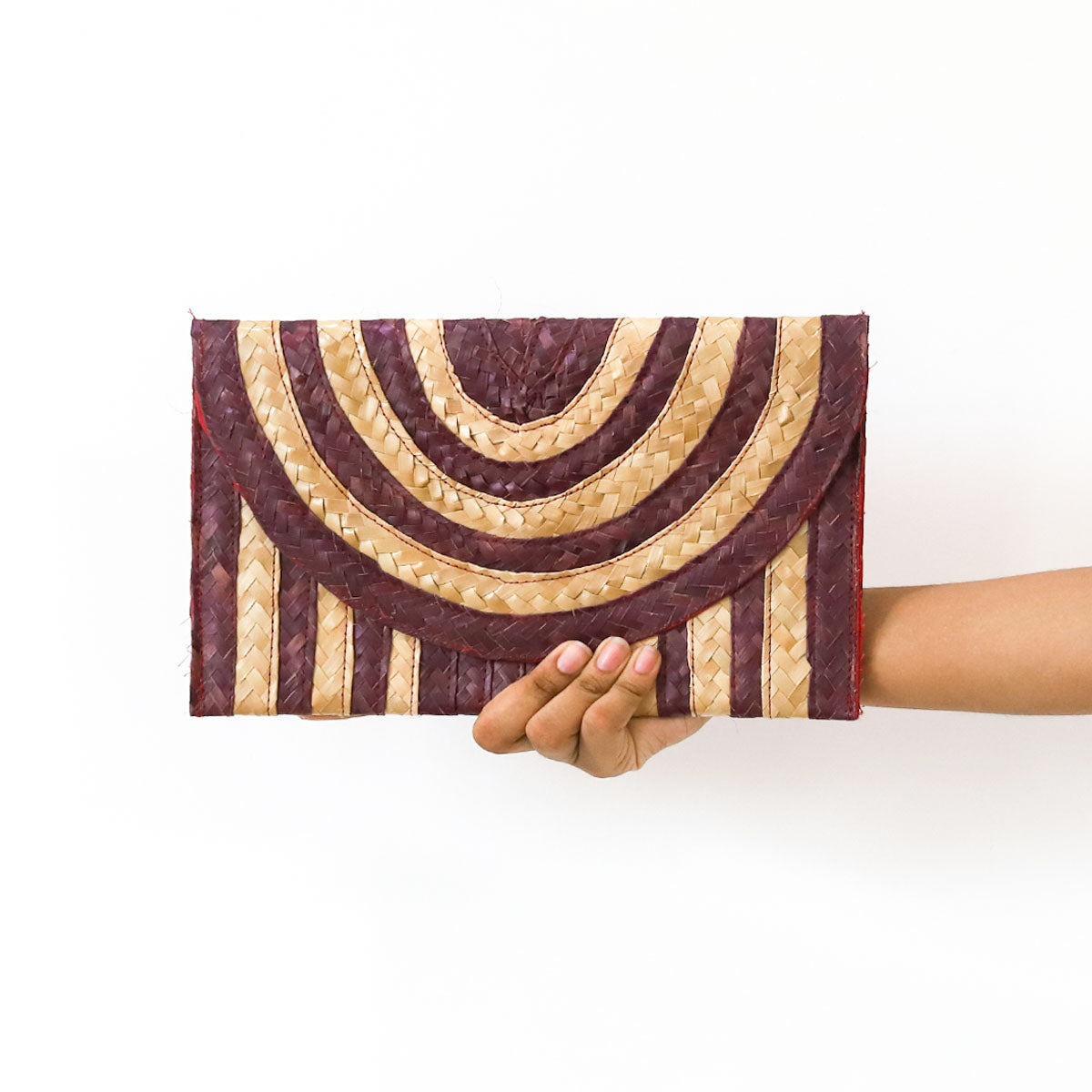 Stripped Palmyrah Clutch