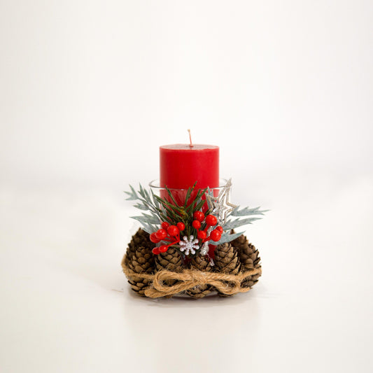 Pine Cone Christmas Candle Holder