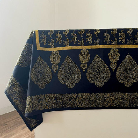 Royal Jungle Block Printed Table Cloth