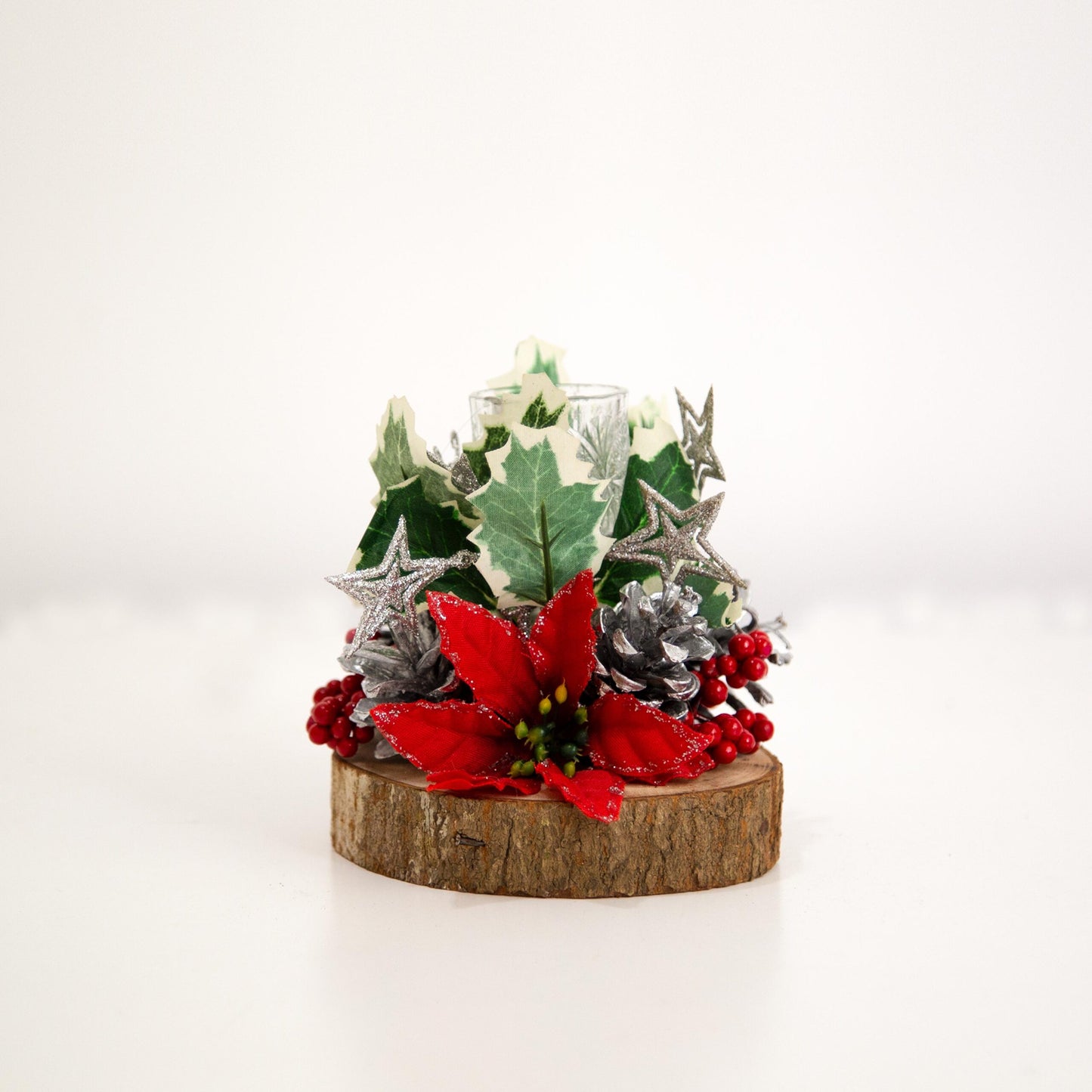 Holly Christmas Candle Holder