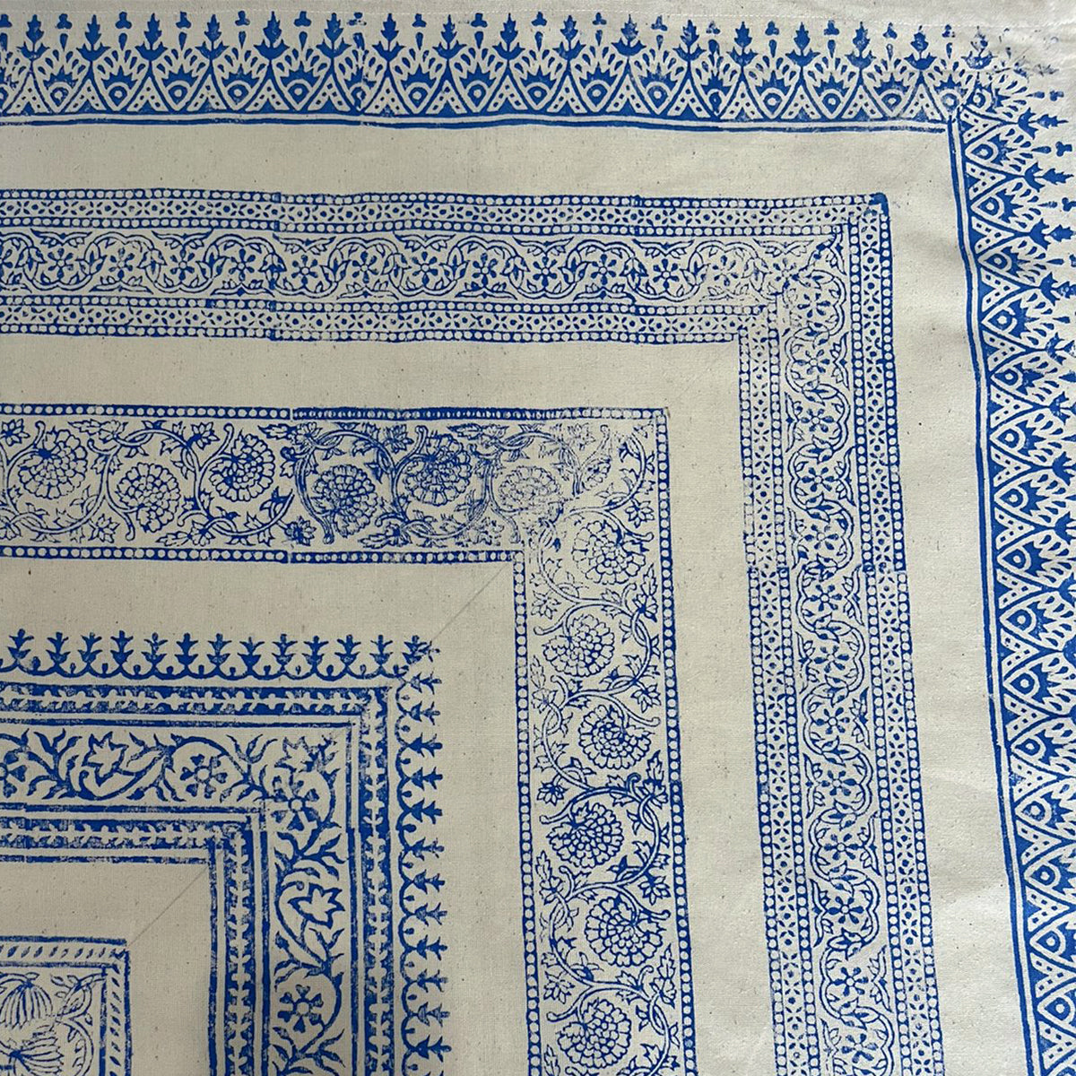 Azure Block Printed Table Cloth