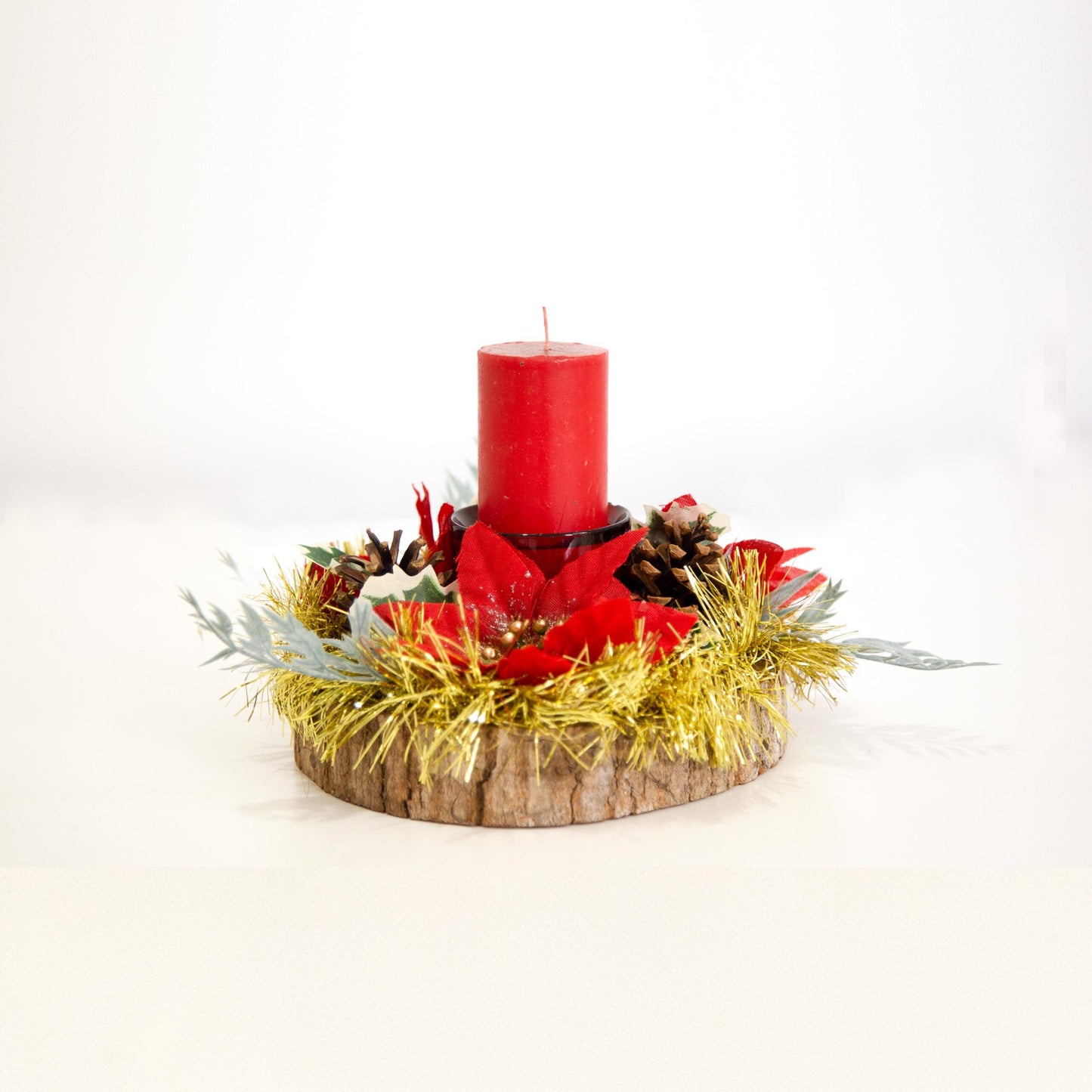 Red Christmas Candle Holder
