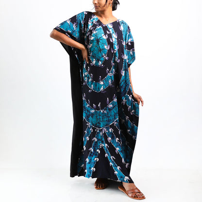 Azure Vines Batik Kaftan