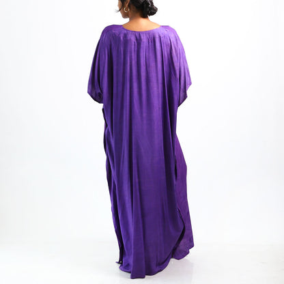 Violet Flowers Batik Kaftan