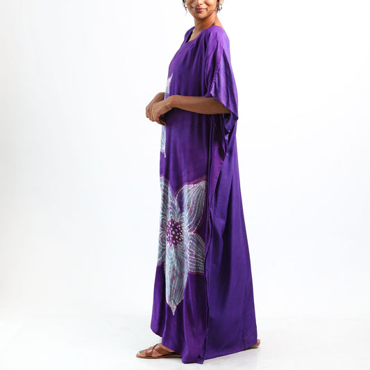 Violet Flowers Batik Kaftan