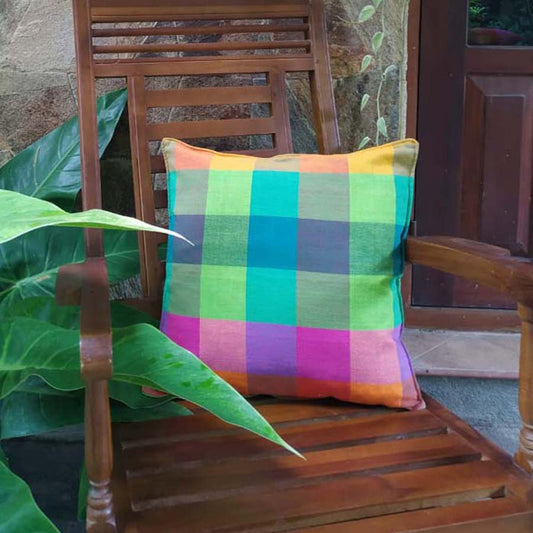Colors Of The Rainbow Handloom Cushion Cover