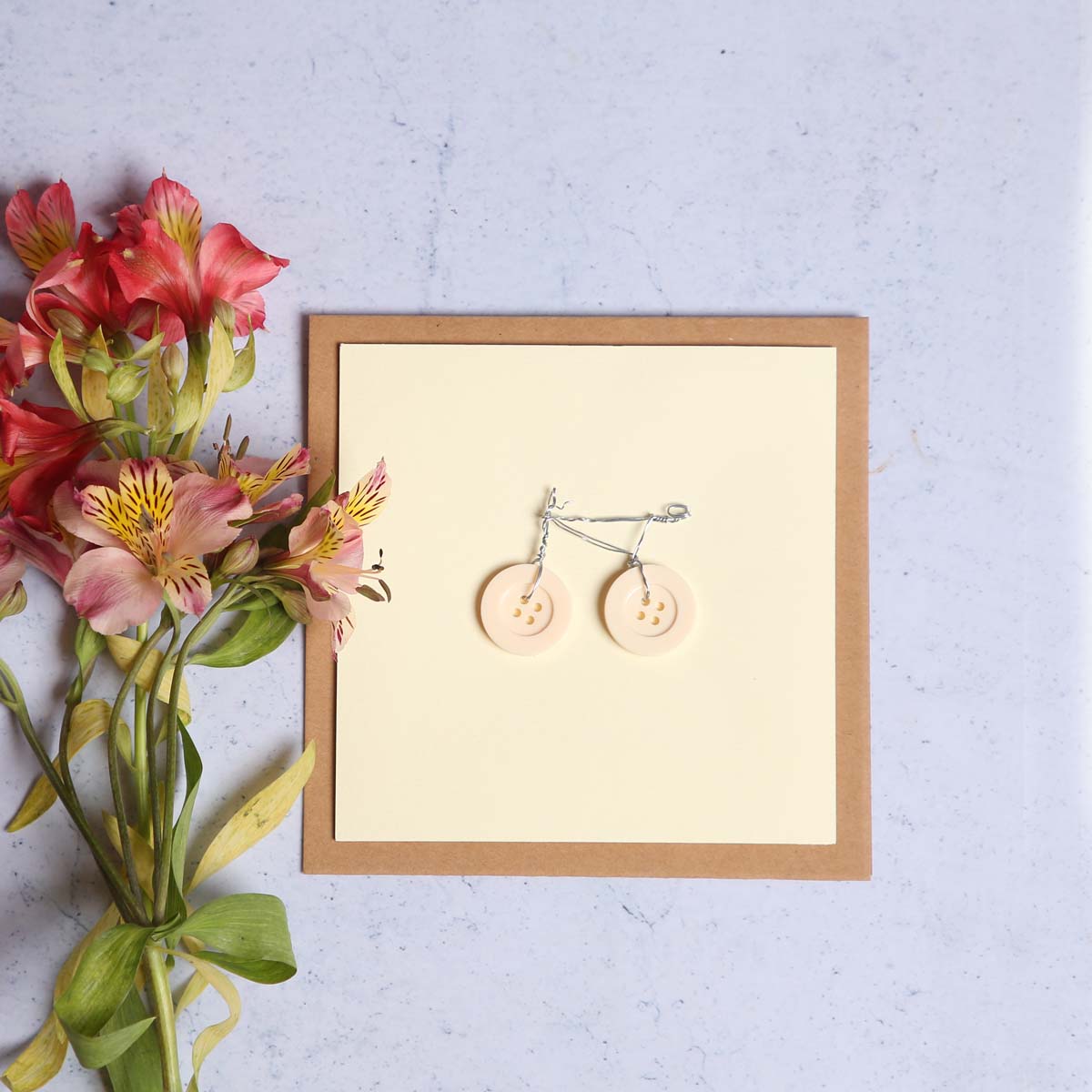Button Bicycle Greeting Card