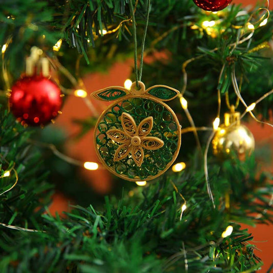 Green Quilled Bauble