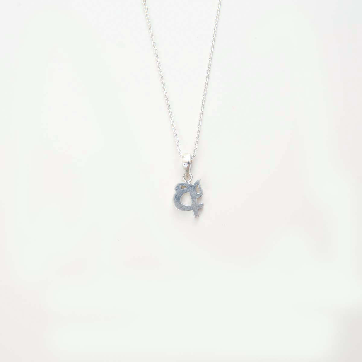 Silver Custom Letter Pendant and Chain