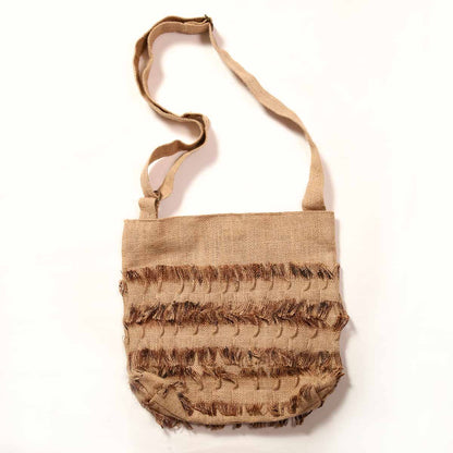 Tassle Tangle Burlap Bag