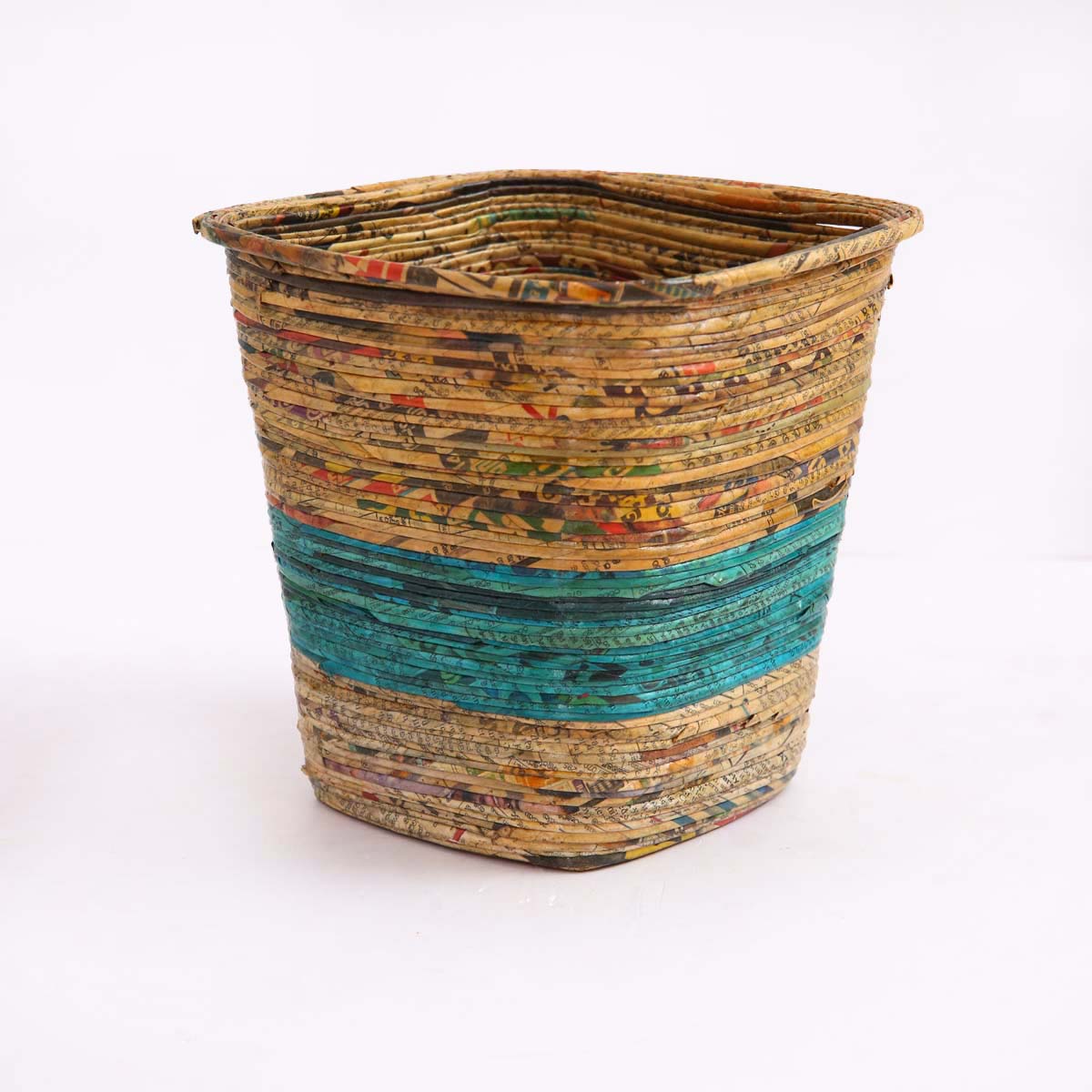 Striped Wastepaper Bin