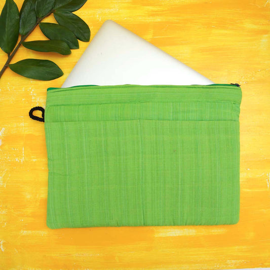Green Handloom Laptop Case