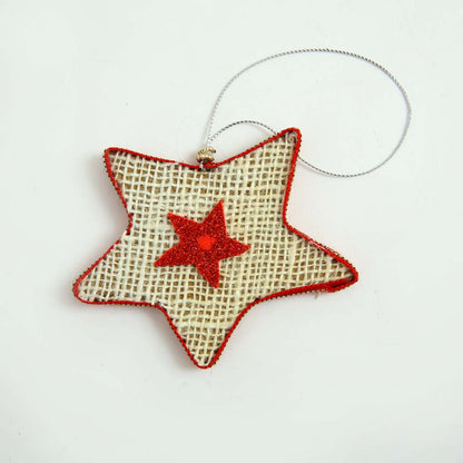 Burlap Christmas Ornament Set