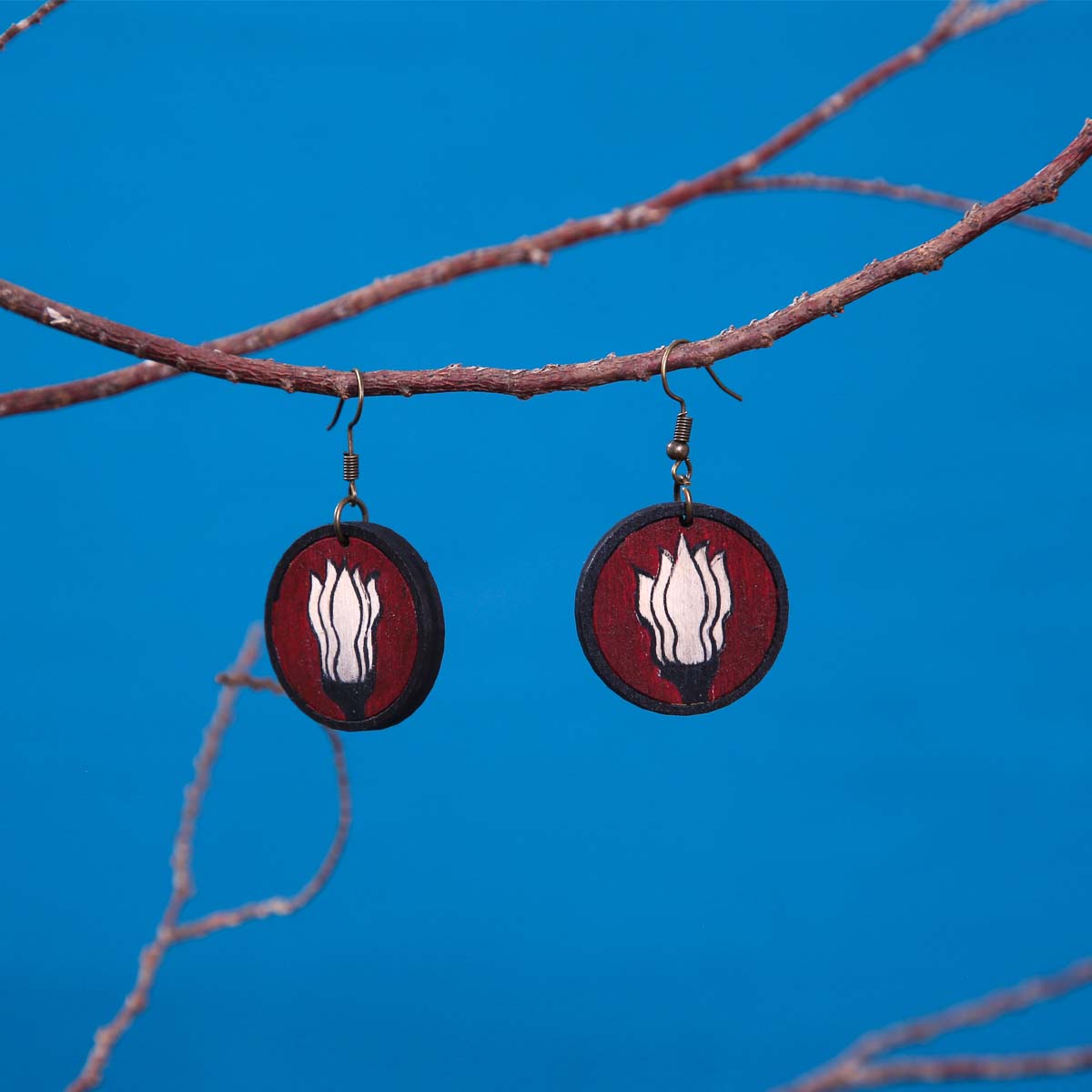Crimson Lotus Earrings