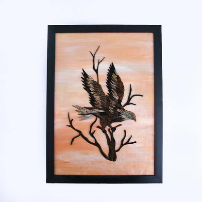 Eagle Take Off Quilled Wall Art