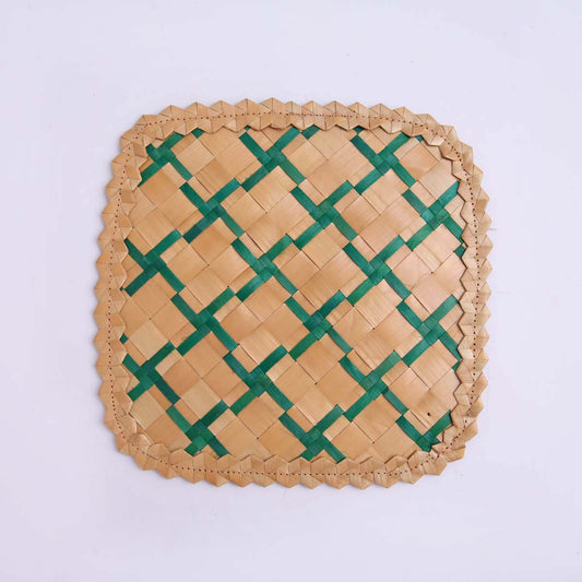 Green Checked Palmyra Table Mat
