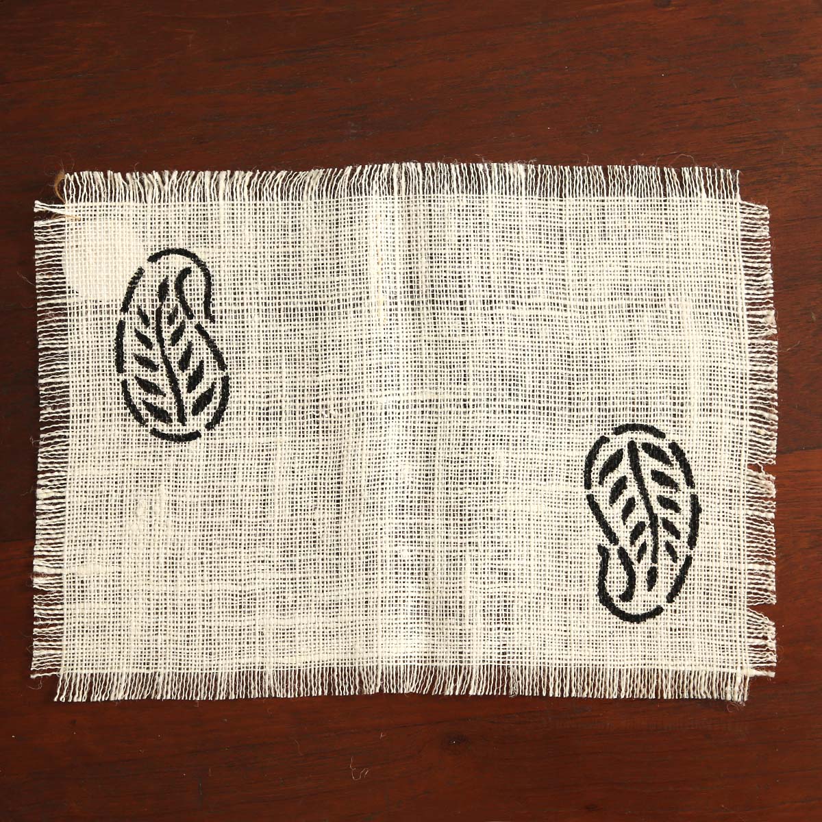 Burlap Leaf Table Mat