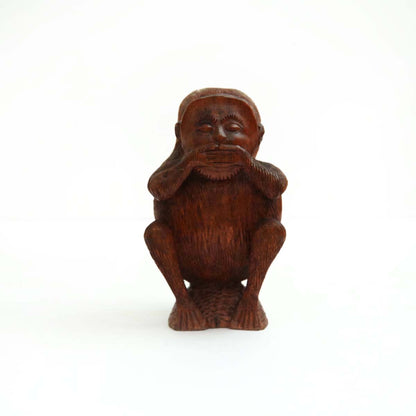 Speak No Evil Wooden Statue