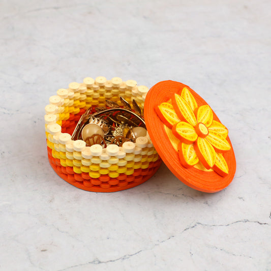 Large Tangerine Paper Jewellery Box