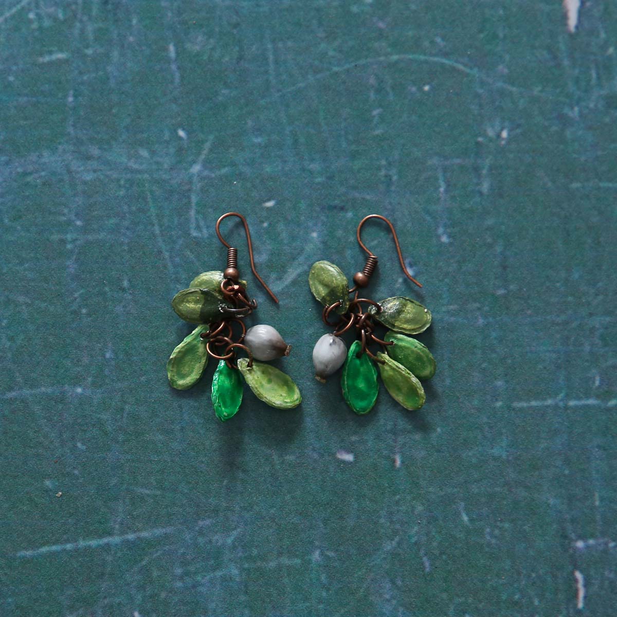 Emerald Wattaka &amp; Kirindi Seed Earrings