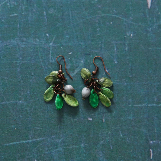 Emerald Wattaka &amp; Kirindi Seed Earrings