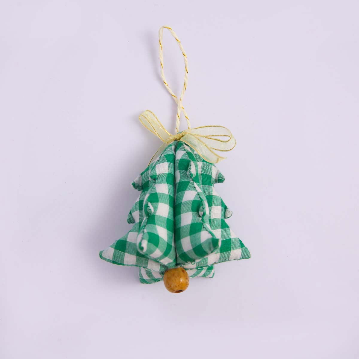 Green Gingham Tree Ornament