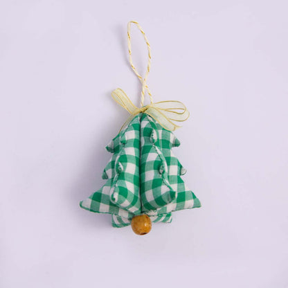 Green Gingham Tree Ornament