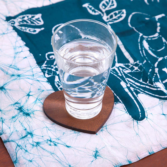 Wooden Heart Coaster Set