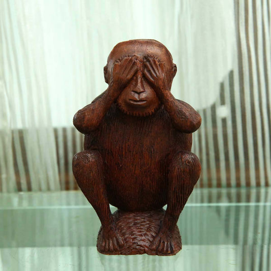 See No Evil Wooden Statue