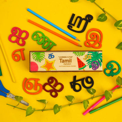 Tamil Wooden Alphabet Set
