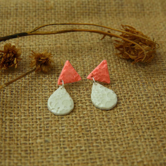 Tear Drop Embossed Earrings
