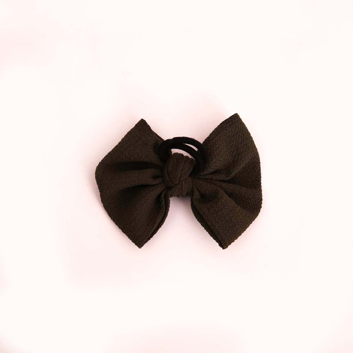 Brown Poofy Hair Tie Bow