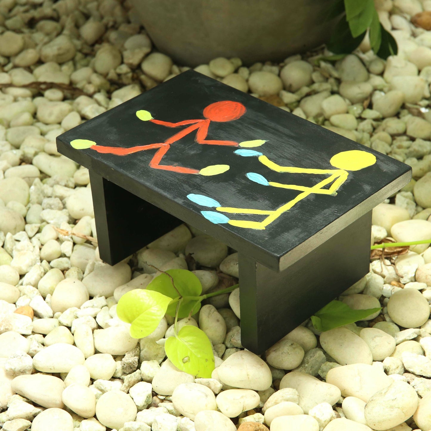 Stick Figure Wooden Stool