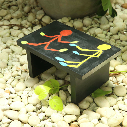 Stick Figure Wooden Stool