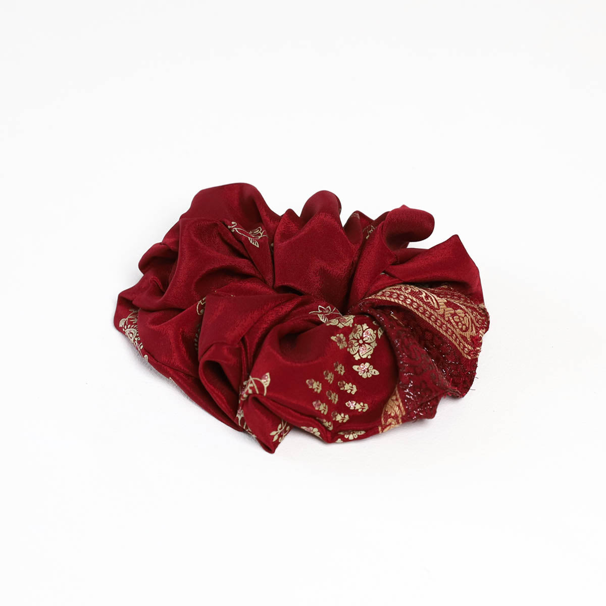 Maroon Motif Scrunchie