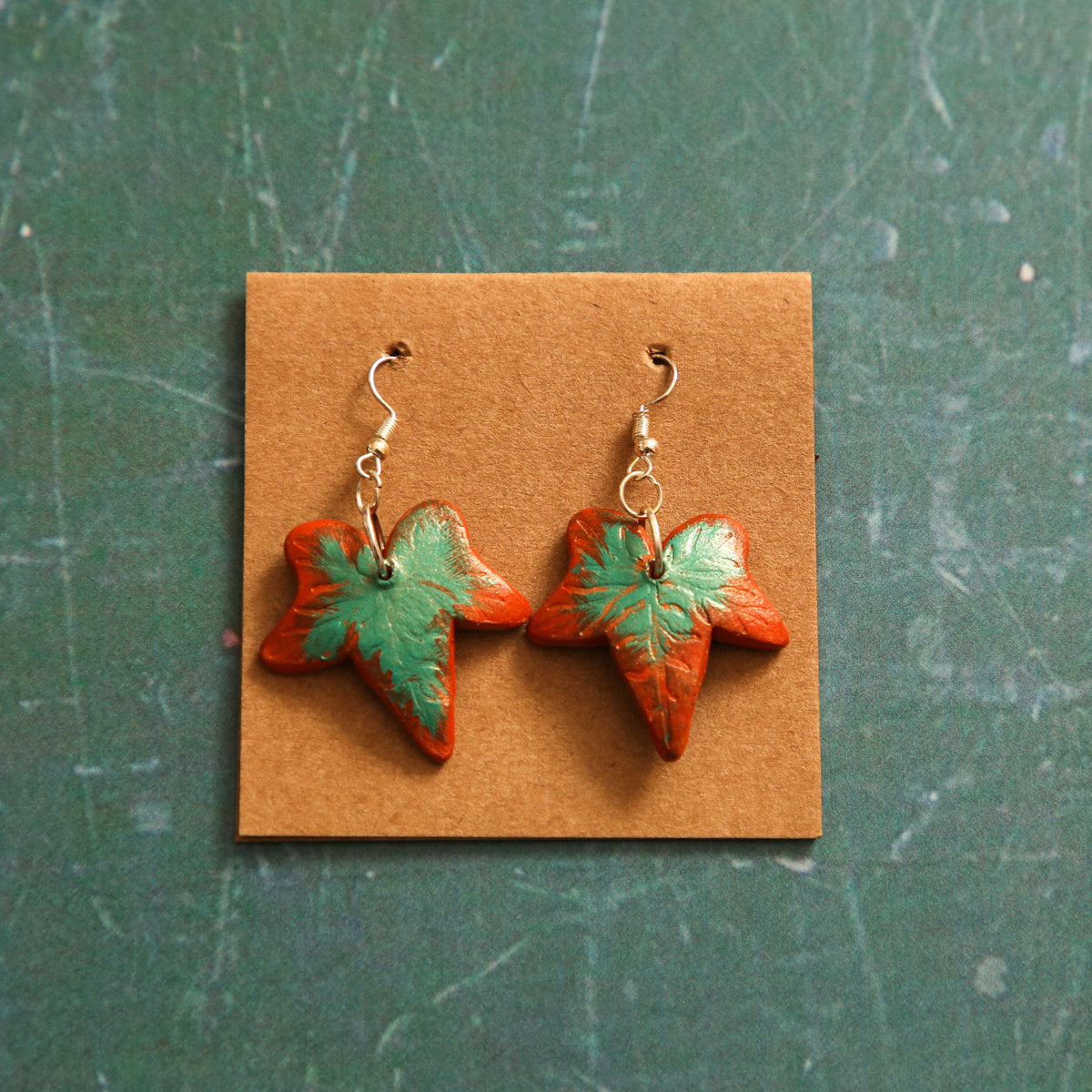 Two Tone Leaf Earrings