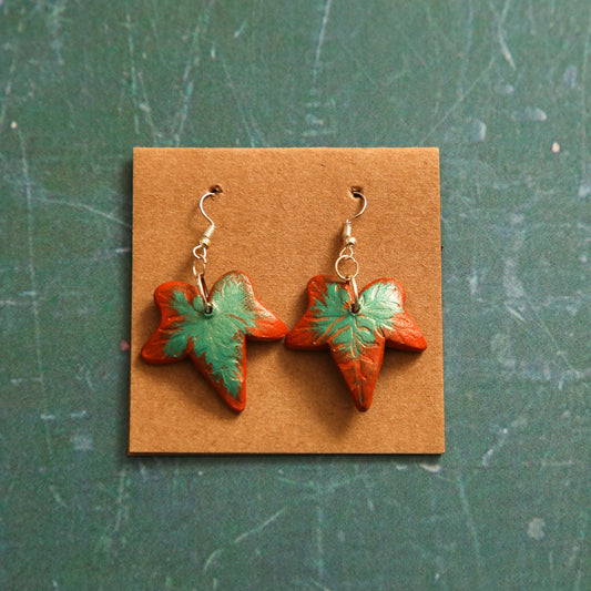Two Tone Leaf Earrings