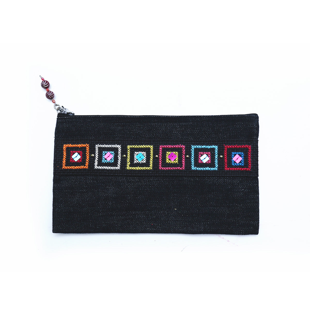 Double Denin Abstract Pencil Case
