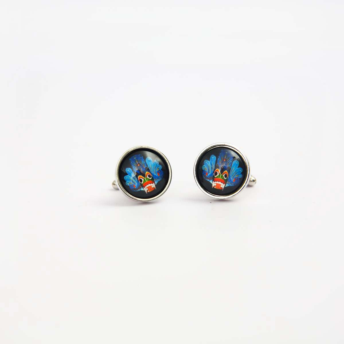 Blue Mayura Mask Cufflinks