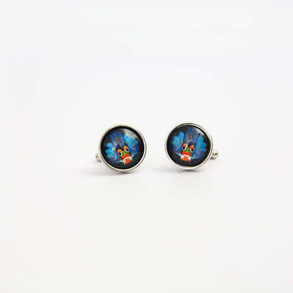 Blue Mayura Mask Cufflinks