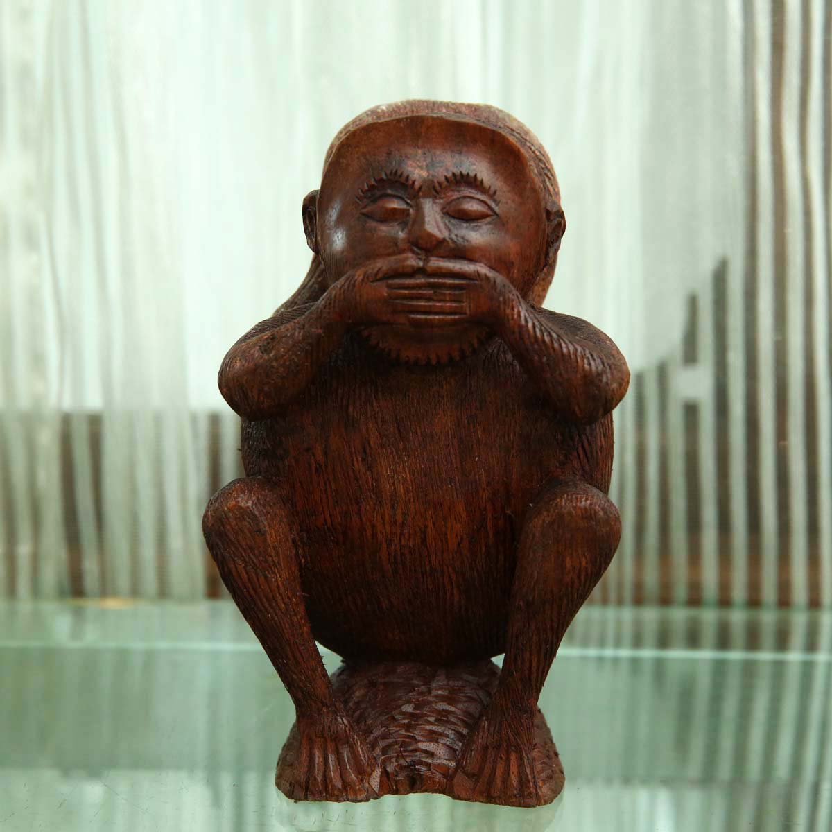 Speak No Evil Wooden Statue